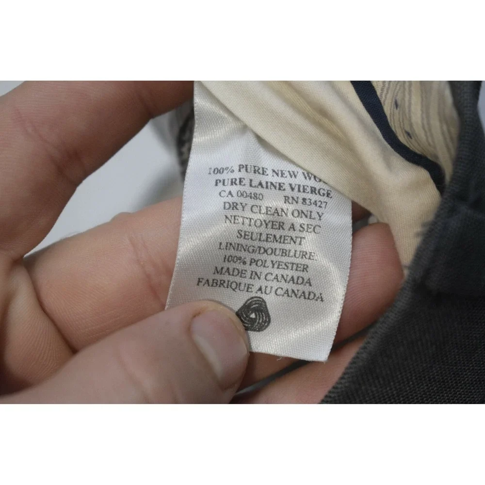 Ballin Comfort EZE Super 110s Wool Dress Pants Gray Flat Mens‎ Size 32 x 27